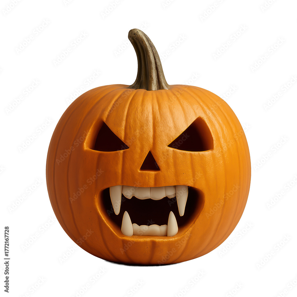 Fototapeta premium PNG Spooky carved pumpkin face
