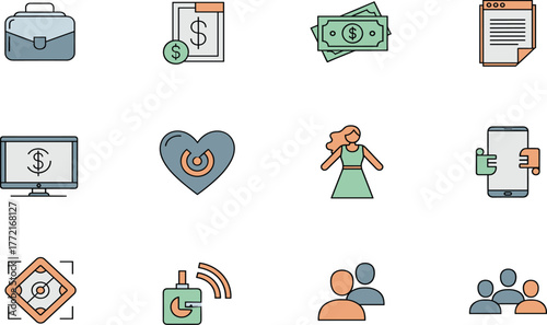 Commercial Use Vector Icons – Clean and Modern Design Set for Branding and Digital Projects