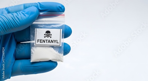 Danger and lethality of fentanyl synthetic drug awareness concept
