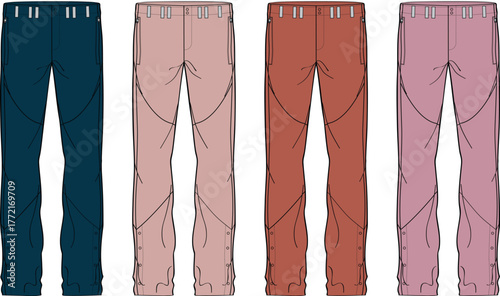 Colorful Pants Vector Illustration Fashion Apparel Design