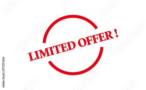 LIMITED OFFER ! - LIMITED OFFER ! text written on Red Rubber Stamp 
