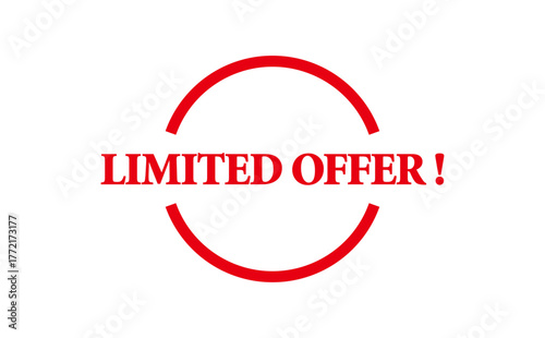 LIMITED OFFER ! - LIMITED OFFER ! text written on Red Rubber Stamp 
