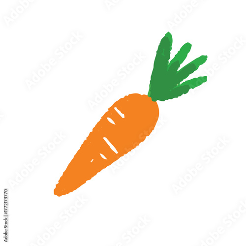 手描きの可愛い人参のイラスト