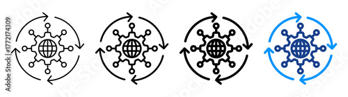 Network Efficiency Icon Different Style Outline Collection Set