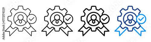 Quality Management Icon Different Style Outline Collection Set