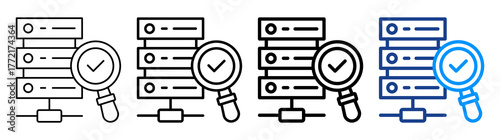 Server Check Icon Different Style Outline Collection Set