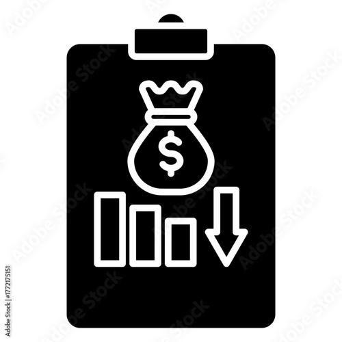 Depreciation Report Glyph Icon