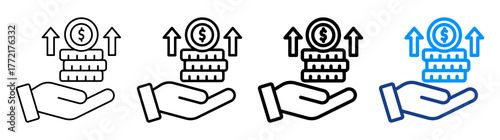 Profitability Icon Different Style Outline Collection Set