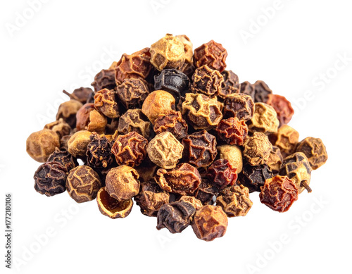 Dried Sichuan Peppercorns Isolated on White Background
