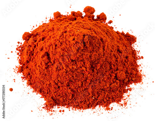 Ground Paprika Powder Isolated on White Background