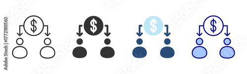 Crowd Funding Icon Set. Designed In Multi Style
