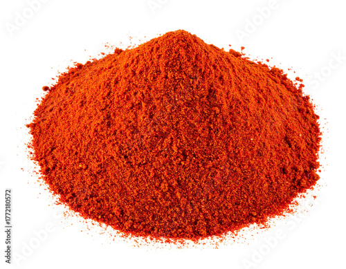 Ground Paprika Powder Isolated on White Background