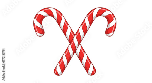 Festive christmas candy canes holiday season sweet treats peppermint stick red and white striped design vector