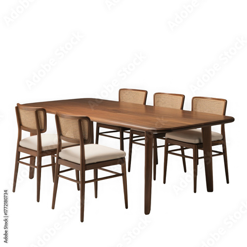 wooden table and chairs