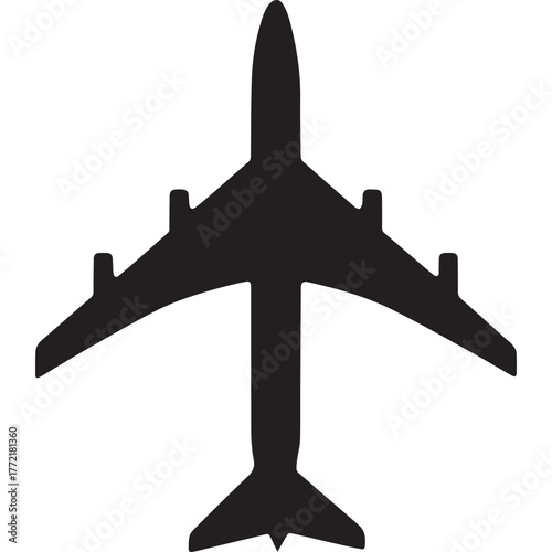 airplane shape icon silhouette vector flat illustration design on white background