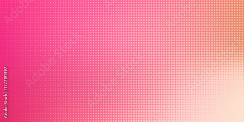 Pink orange polka dots gradient halftone background. Pop art cartoon dot texture with comic graphic design, Horizontal abstract pattern wall for cover digital technology. vector modern