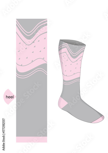 Female legs in colorful socks on white background 