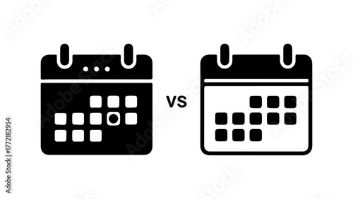 Calendar comparison with transparent background