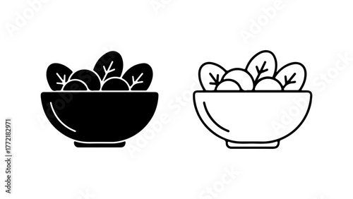 Salad bowl set with transparent background
