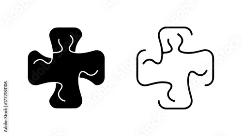 Puzzle piece shapes with transparent background