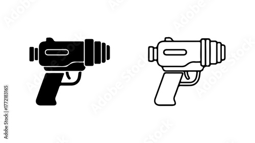 Retro ray gun with transparent background