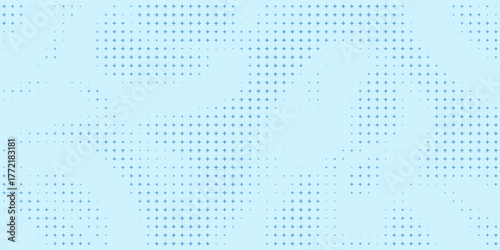 Blue plus symbols of different sizes and opacity. Blue Medical Plus Pattern