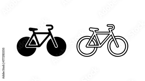 Bicycle icon set with transparent background