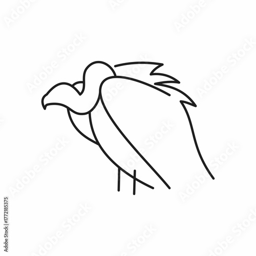 Line art illustration of vulture bird