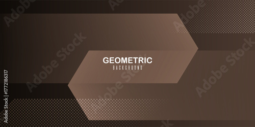 Abstract brown geometric background with diagonal shapes and halftone pattern. Suit for banner, web, brochure, pamflet and presentation