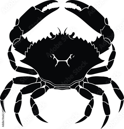 Crab silhouette animal seafood ocean wildlife