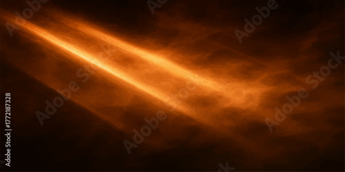 Abstract orange fire and smoke in a dark sky with light and cloudscape at sunset