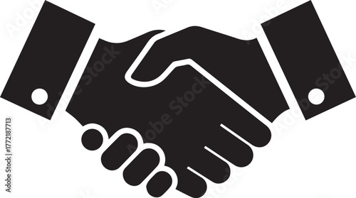 Handshake Vector Icon  Partnership, Business Agreement, Trust and Teamwork Symbol.
