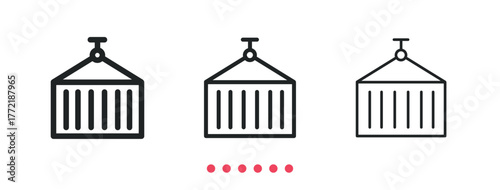 Container icon. Thin line icon vector