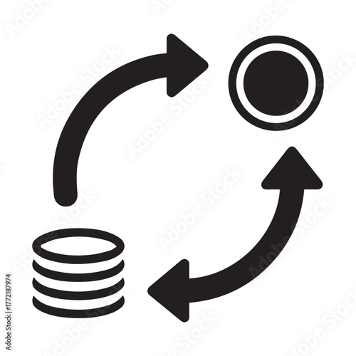 Money Exchange Arrows Vector Icon  Currency Transfer, Financial Transaction, International Payment Symbol