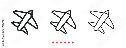 Air shipping icon. Thin line icon vector