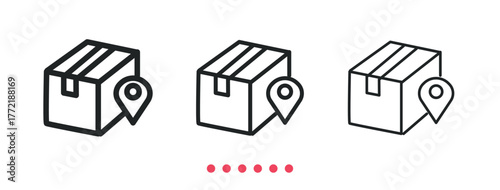 Delivery location icon. Thin line icon vector