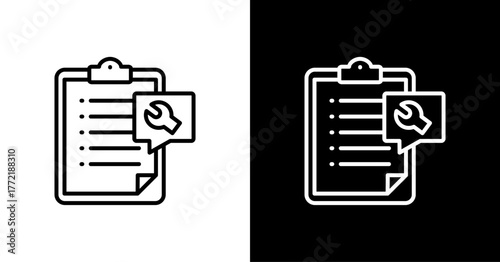Repair Checklist White Icon Set Design