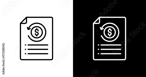 Refund Policy White Icon Set Design