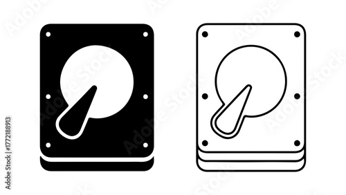 Hard drive icon with transparent background