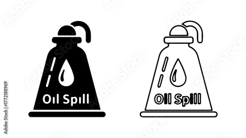Oil spill warning sign with transparent background