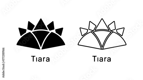 Tiara outline and fill with transparent background