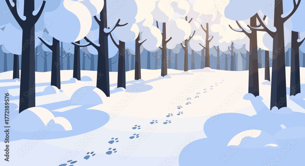 Obraz premium rabbit tracks in forest