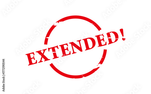 EXTENDED! - EXTENDED! text written on Red Rubber Stamp 
