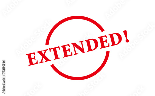 EXTENDED! - EXTENDED! text written on Red Rubber Stamp 
