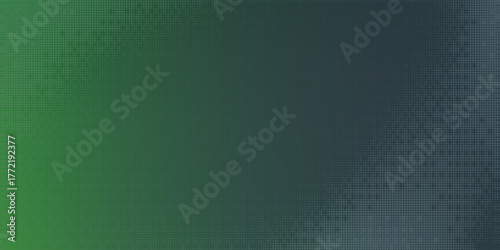 Dither Pattern Bitmap Texture Halftone Gradient Vector Wide Abstract Background. Glitch Screen With Flicker Pixels Effect Panoramic Backdrop. 8 Bit Pixel Art Retro Video Game Bright Green Decoration