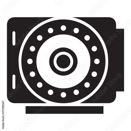 Safe Vault Security Vector Icon  Banking Protection, Money Storage, Financial Safety Symbol