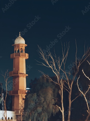 lighthouse on the coast at night