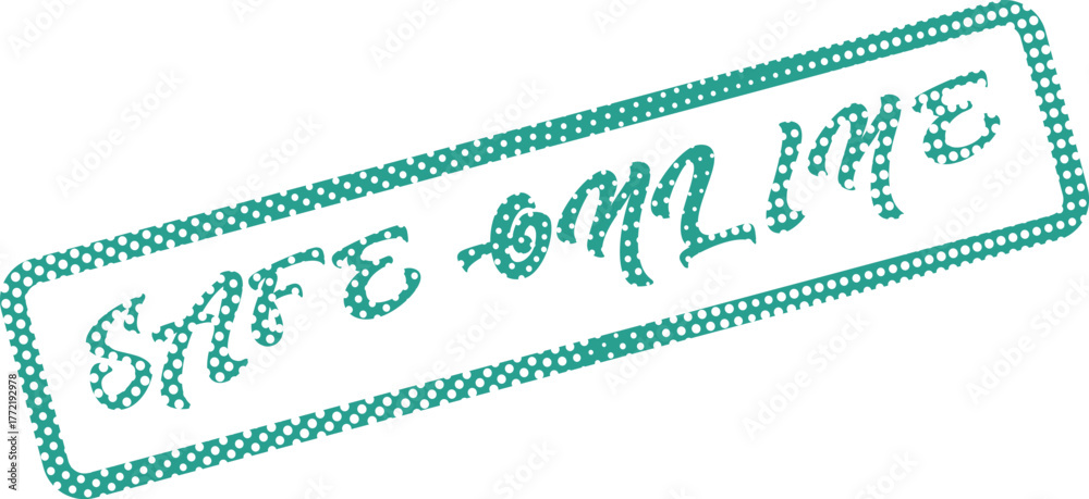 Fototapeta premium Official green stamp confirming secure online activities and protected internet browsing experiences
