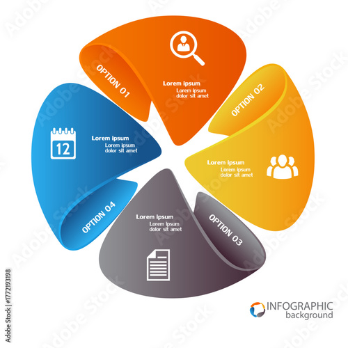 4 Step Circular Infographic Template