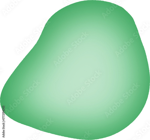 Green Gradient Organic Blob – Abstract Soft Shape for Eco & Wellness, Transparent PNG